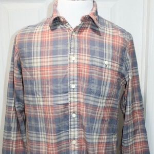 Faherty Plaid Organic Cotton Button
Up Shirt Casual Flannel Size M